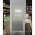 1-Lite White Primed With Dual White Laminated (Obscure) Glass Bathroom Door (Square Sticking) (1-3/4")